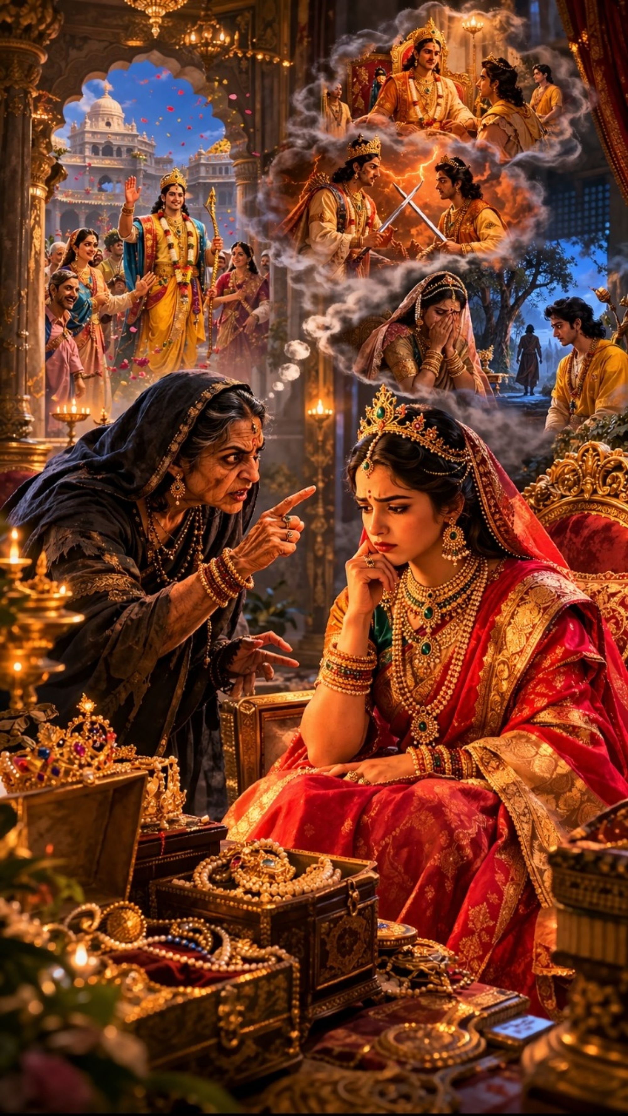 मन्थरा का विष और कैकेयी का डगमगाता हृदय