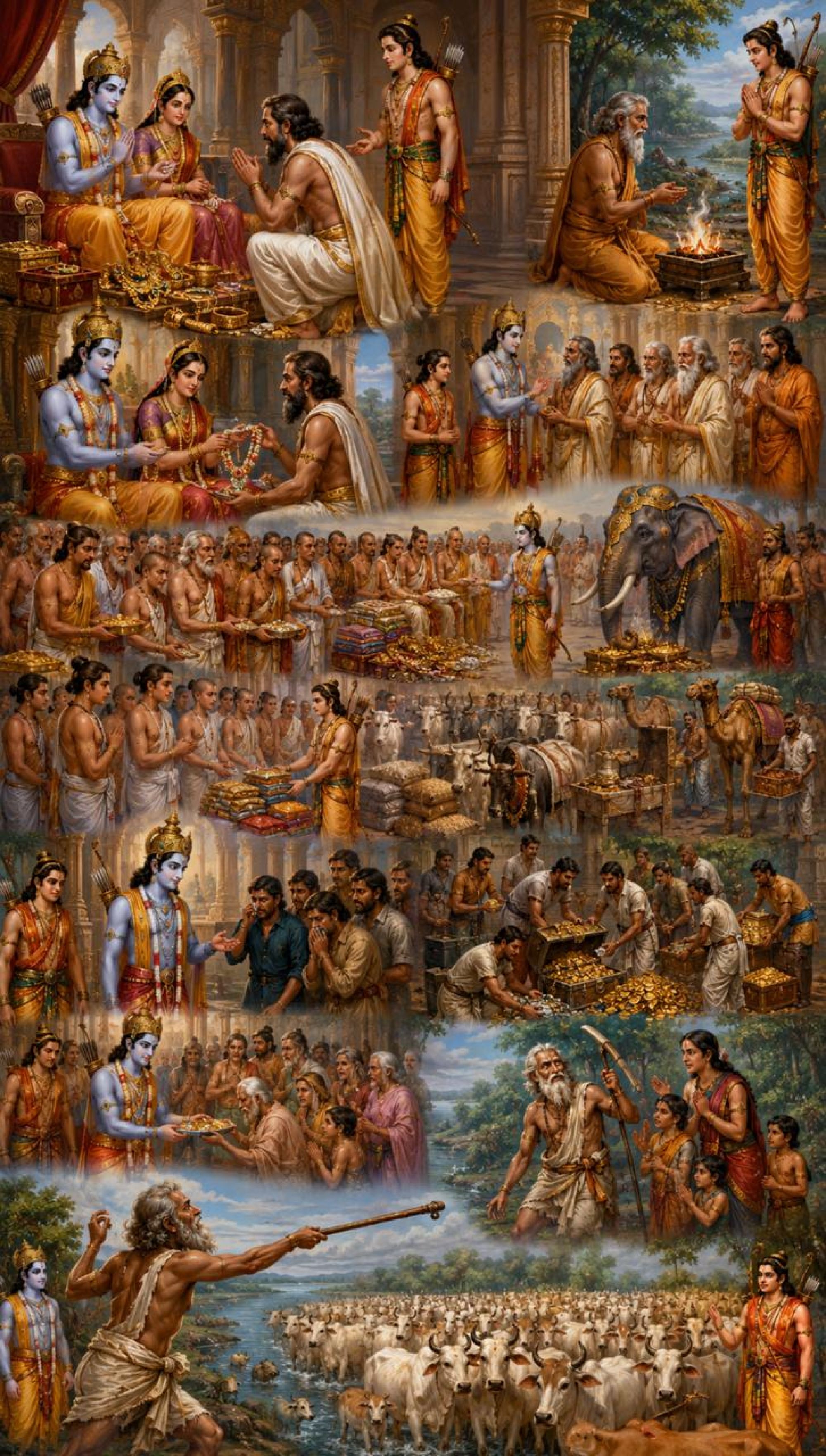 वनगमन से पूर्व दान, धर्म और करुणा की अमर गाथा  श्रीराम का त्याग, लक्ष्मण की सेवा और त्रिजट ब्राह्मण की अद्भुत कथा