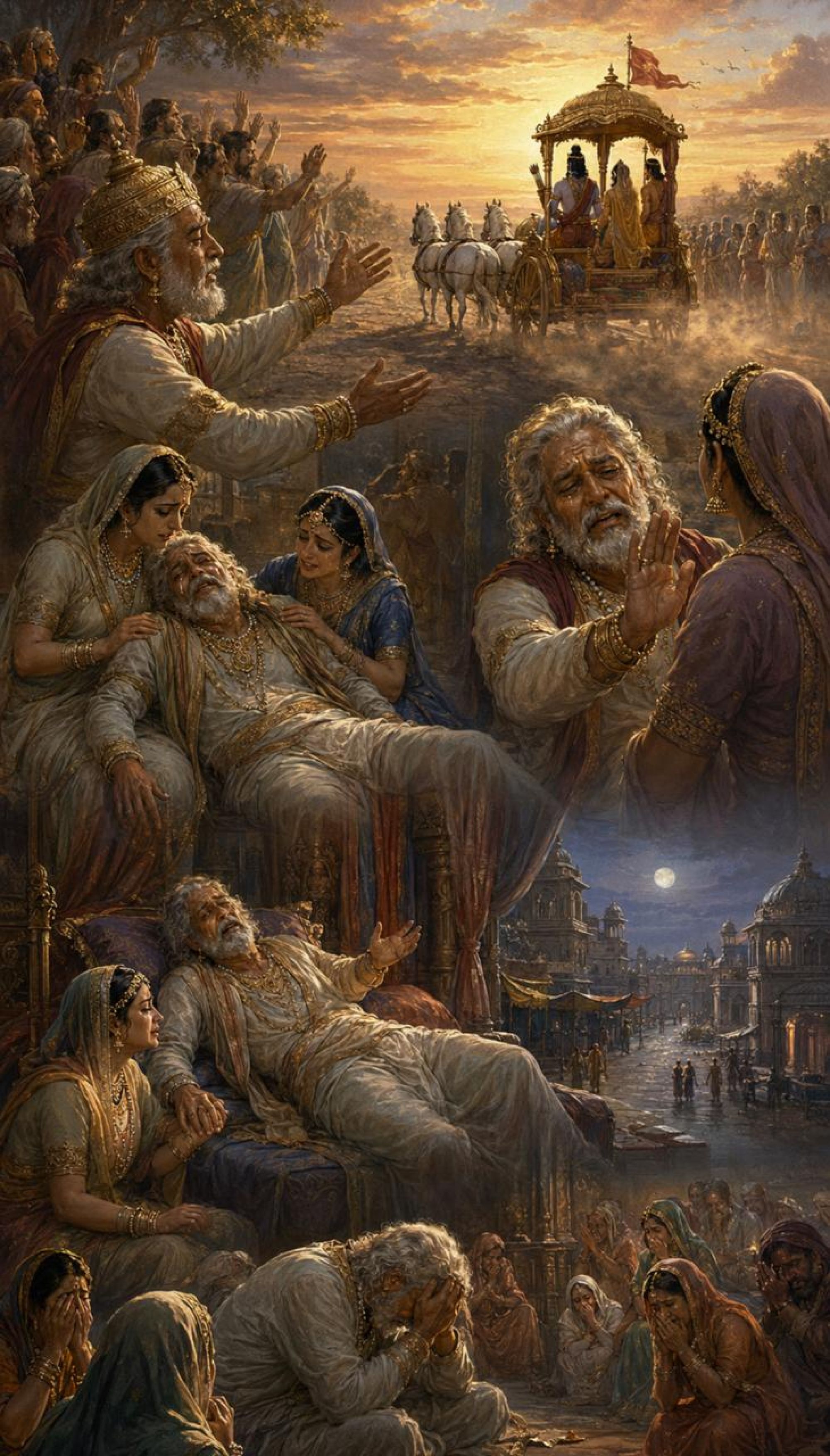 अयोध्या का महाविलाप — राम-वियोग में टूटते दशरथ और शोक में डूबती अयोध्या