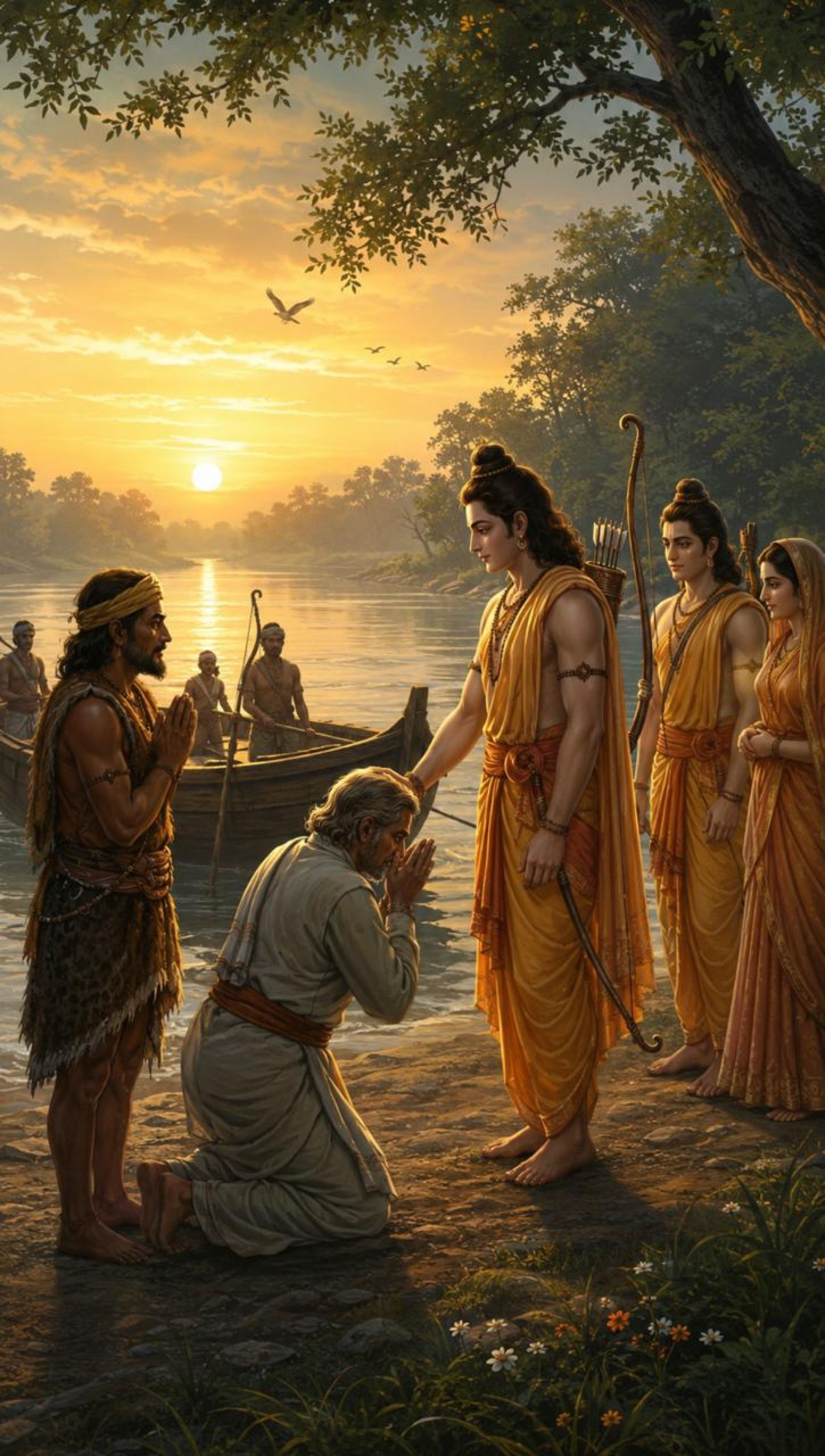 गंगा-पार की बेला — राम का त्याग, सुमन्त्र का विरह और धर्म का अमर संदेश