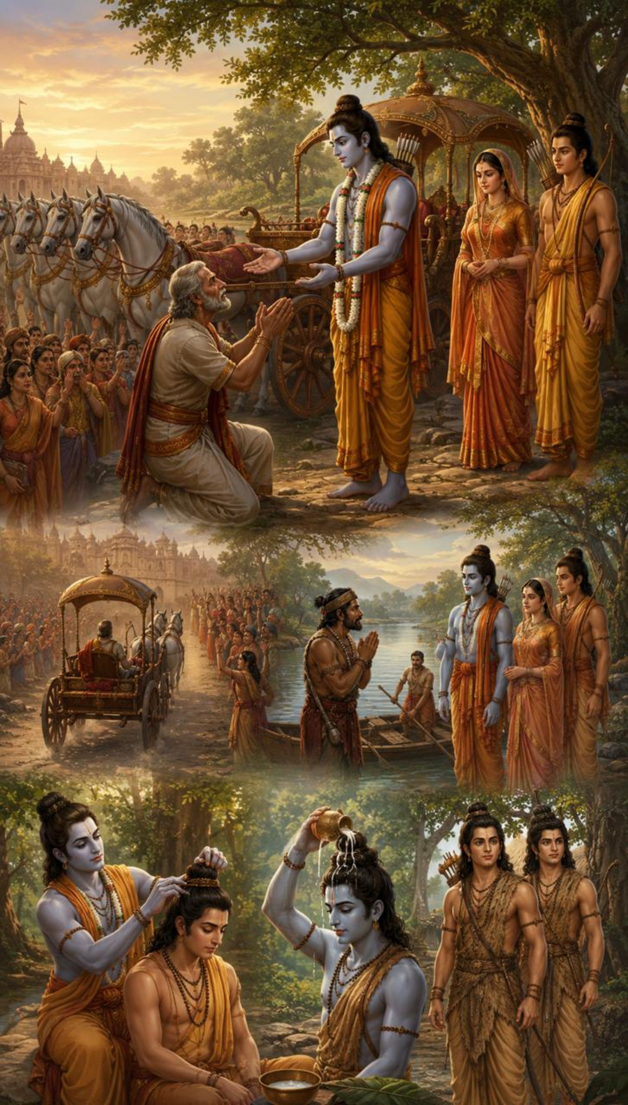 सुमन्त्र का विरह, राम की मर्यादा और जटाधारी वनवासी बनने का मार्मिक क्षण