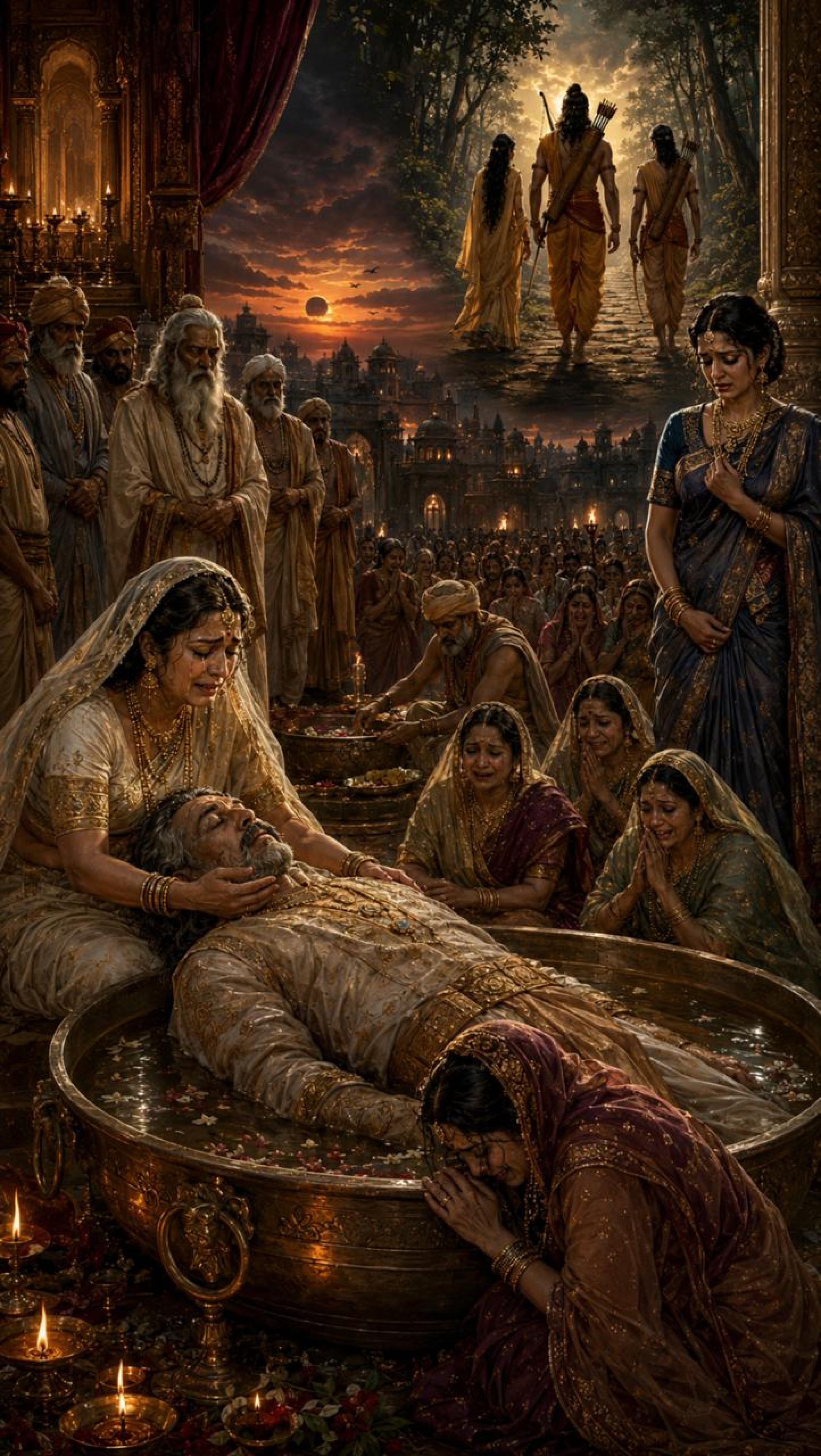 अयोध्या की वह करुण संध्या — जब महाराज दशरथ के बिछोह में रो उठा समूचा राज्य
