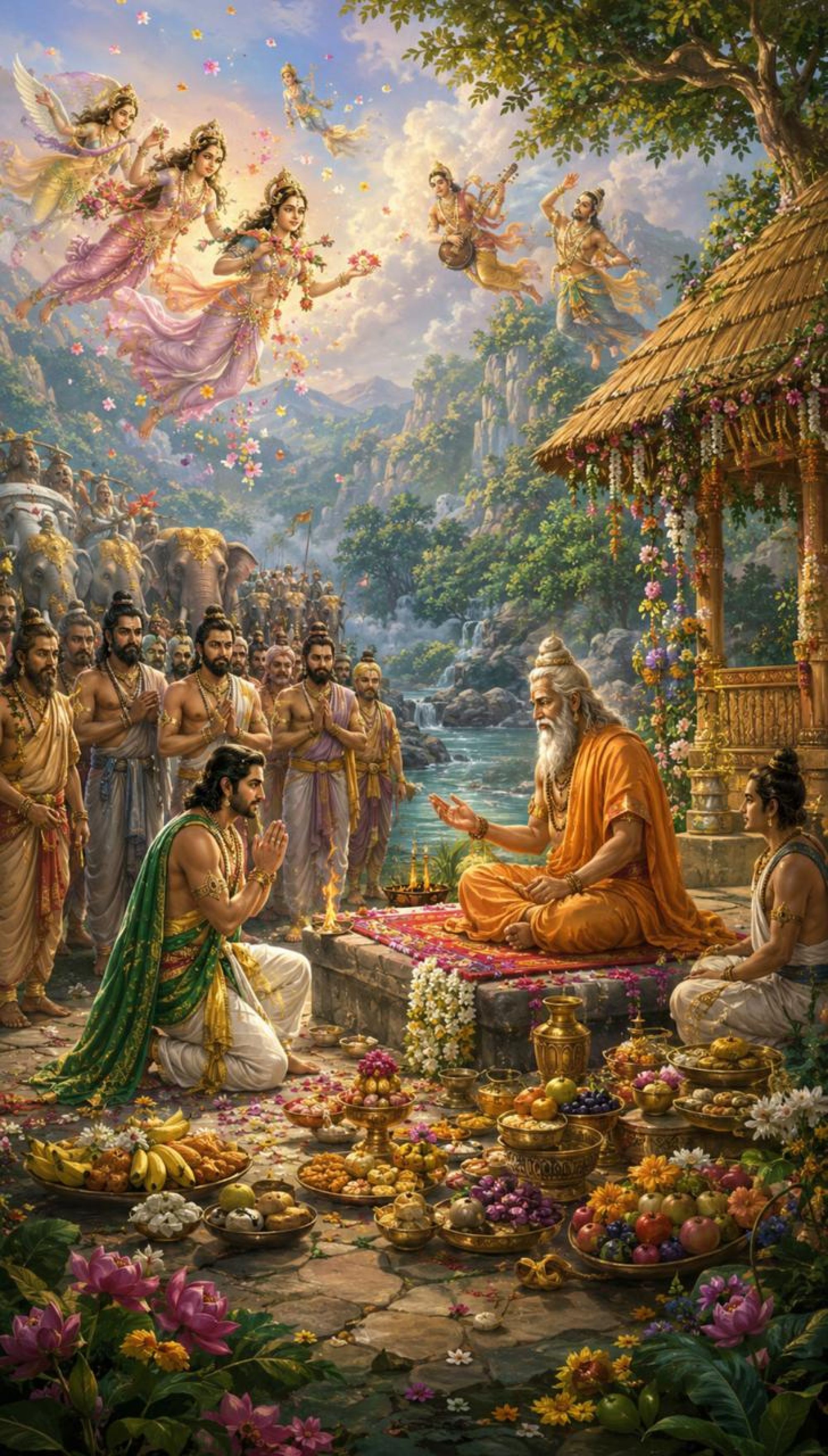 महर्षि भरद्वाज का अद्भुत अतिथि-सत्कार – तप, प्रेम और दिव्य वैभव का अनुपम प्रसंग
